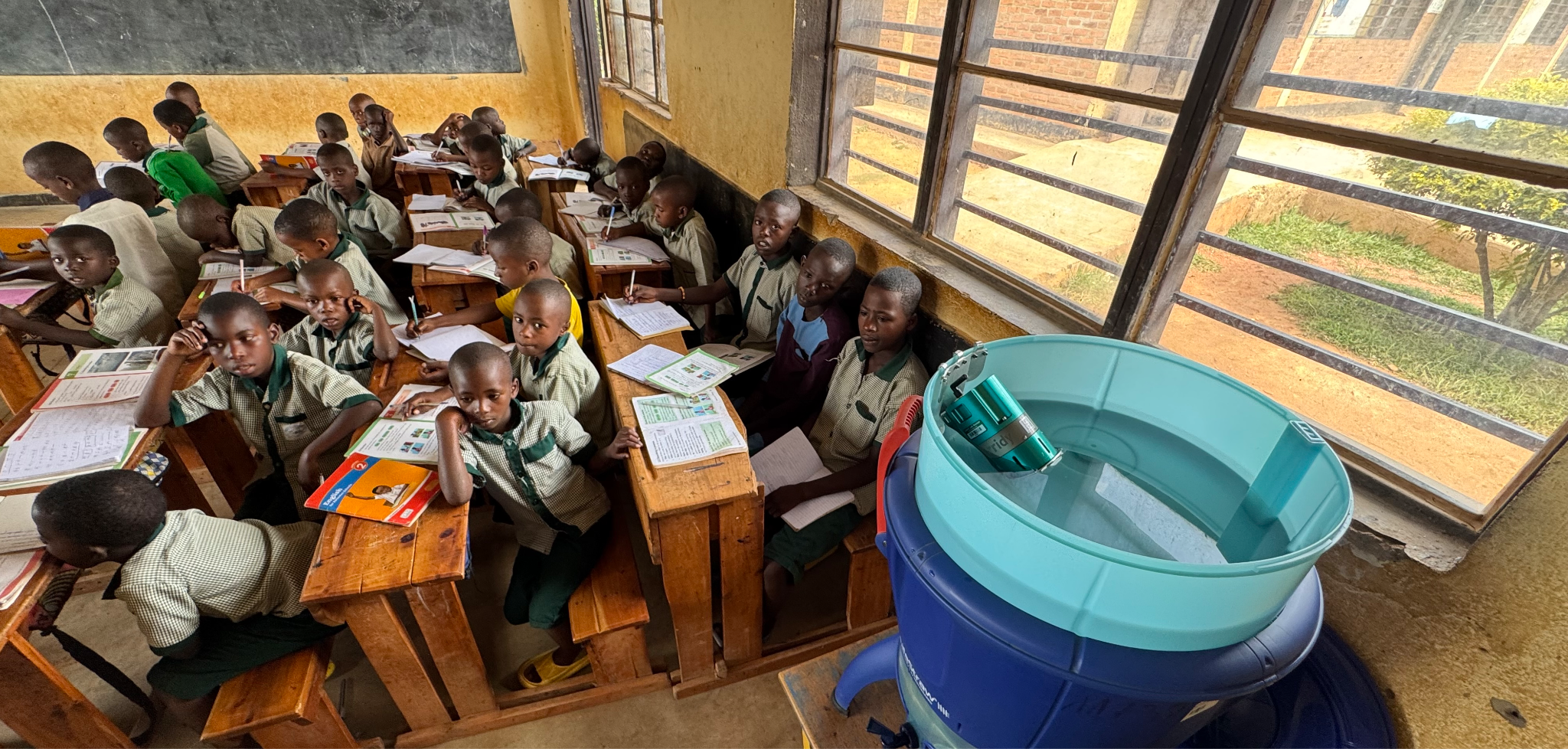 The Lume installed in a Gold Standard water filter program in Rwanda